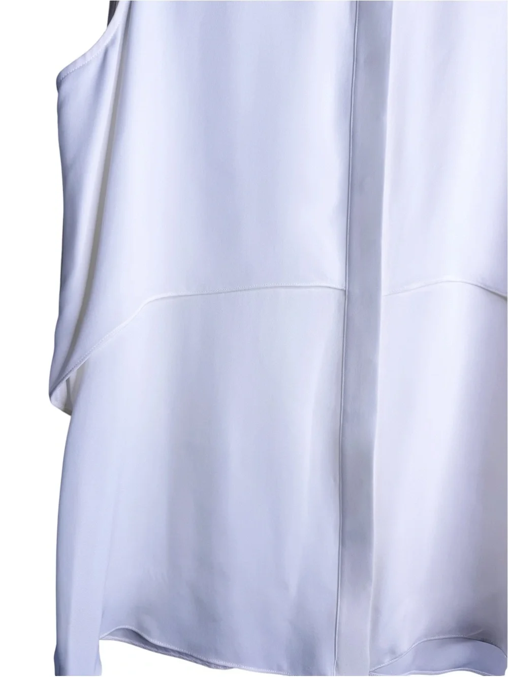 THEORY Silk Sleeveless Hidden Button Front Blouse Size Large in Ivory - Picture 5 of 10